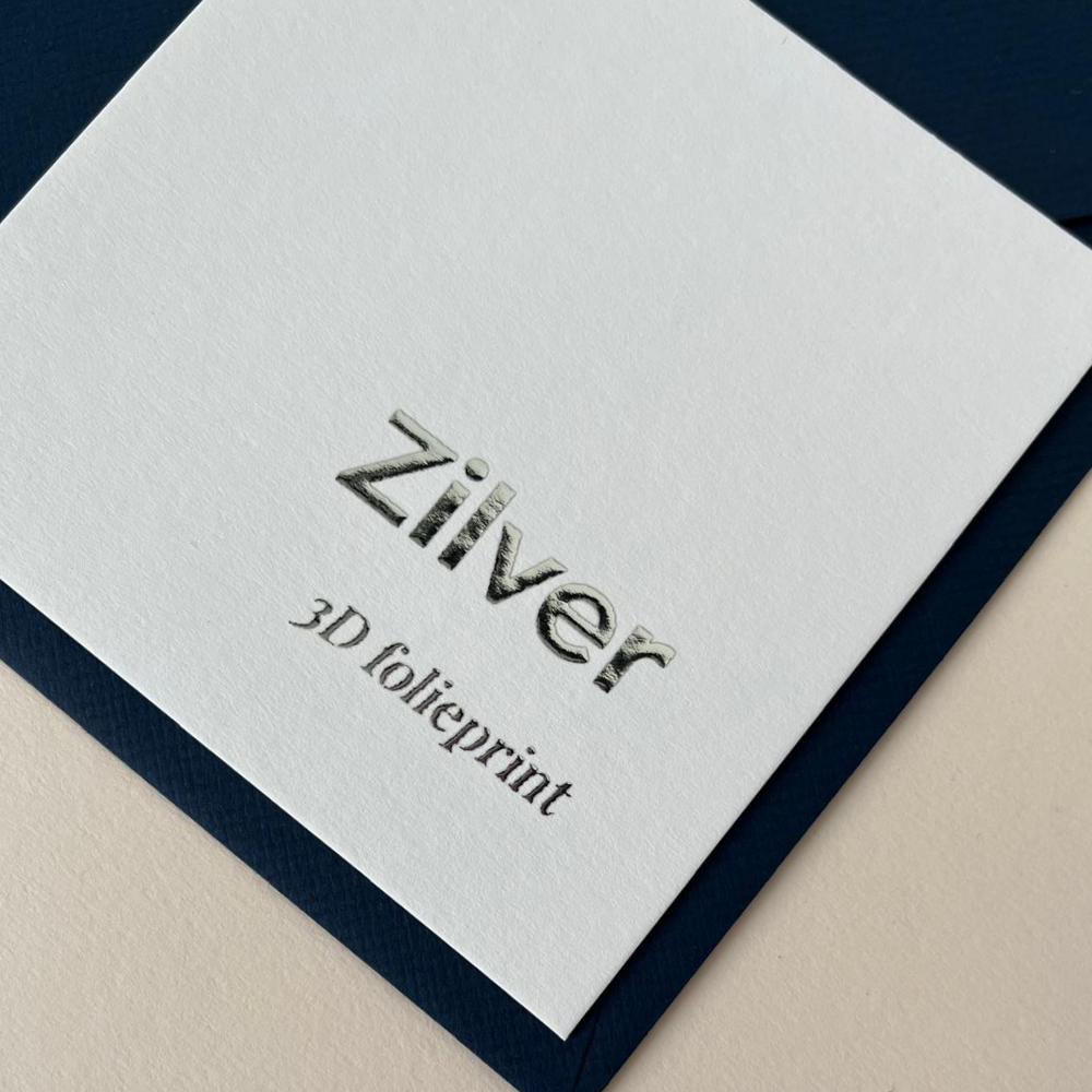 Staal 3D folieprint zilver