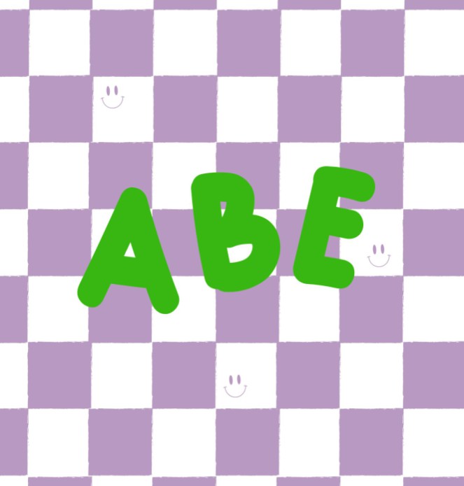 Geboortekaartje Abe met lila en witte blokjes groene hoogglans lak