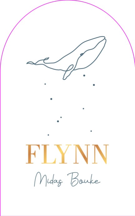 Boog geboortekaartje jongen met walvis en goudfolie