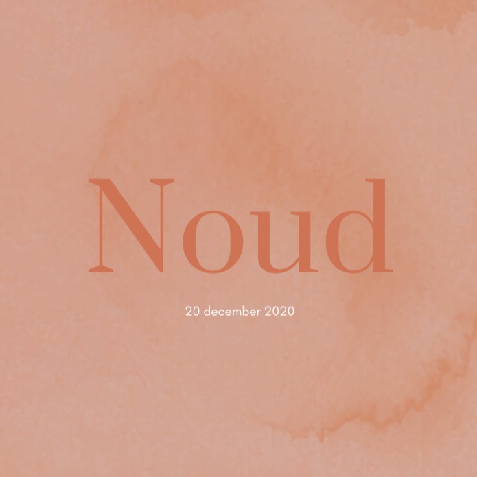 Dubbel gevouwen geboortekaartje met koper matte folie