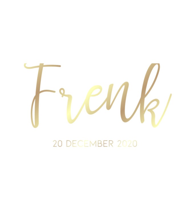 Elegant en chique geboortekaartje met foliedruk