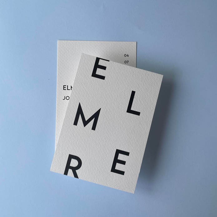 Stoer geboortekaartje in minimalistische stijl wit en zwart