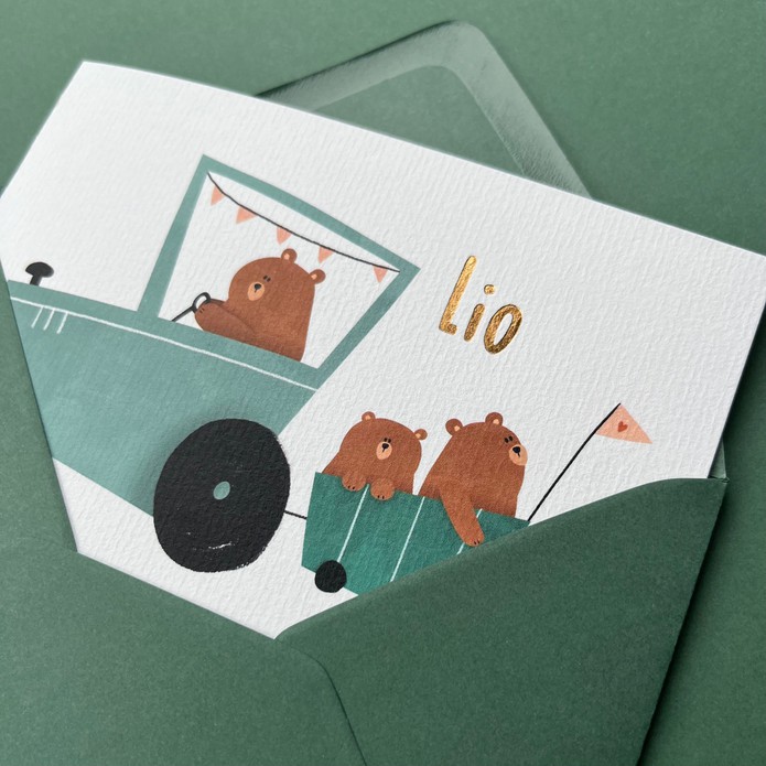 Speels geboortekaartje jongen