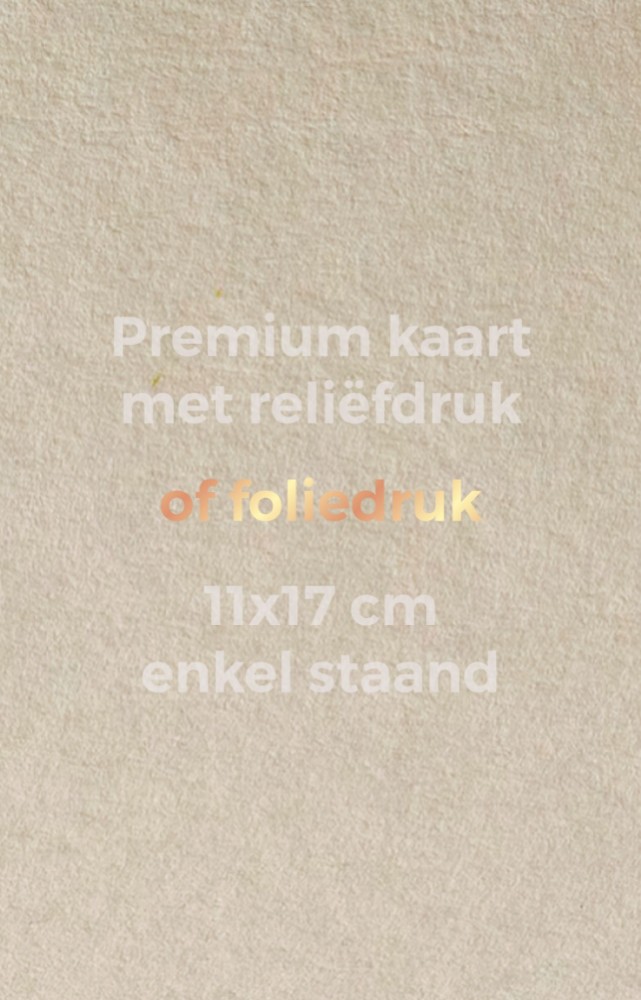 Kaartje zelf maken 11x17 - Enkel staand met reliëfdruk op gekleurd papier