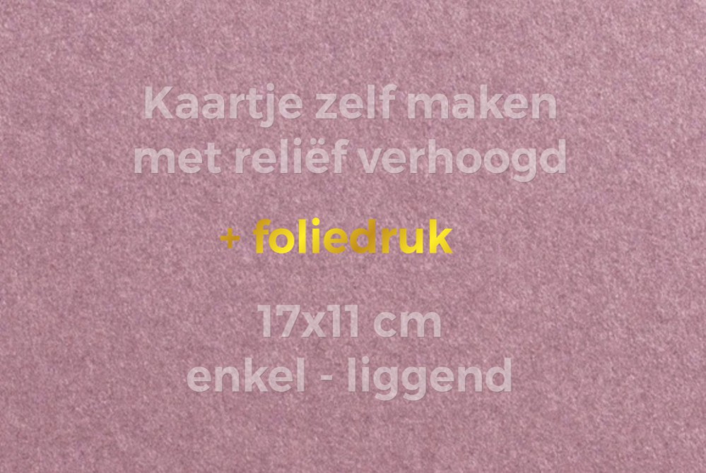 Kaartje zelf maken 17x11 - Enkel liggend met reliëf verhoogd op gekleurd papier
