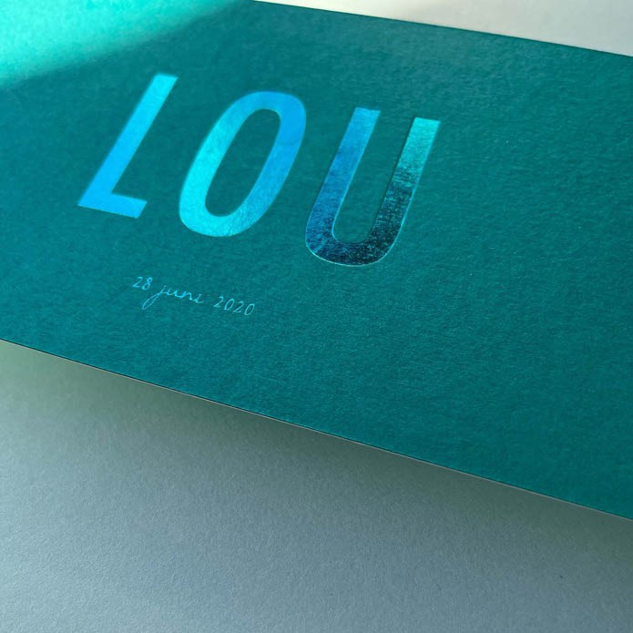 Geboortekaartje met walvis in de kleur zeegroen