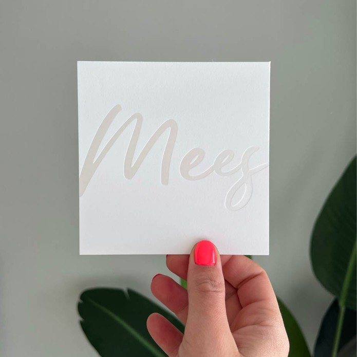 Sereen geboortekaartje letterpress folie naam
