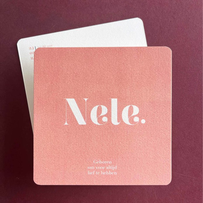 Geboortekaartje meisje waterverf look