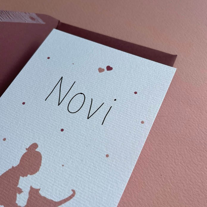 Lief geboortekaartje meisje silhouet