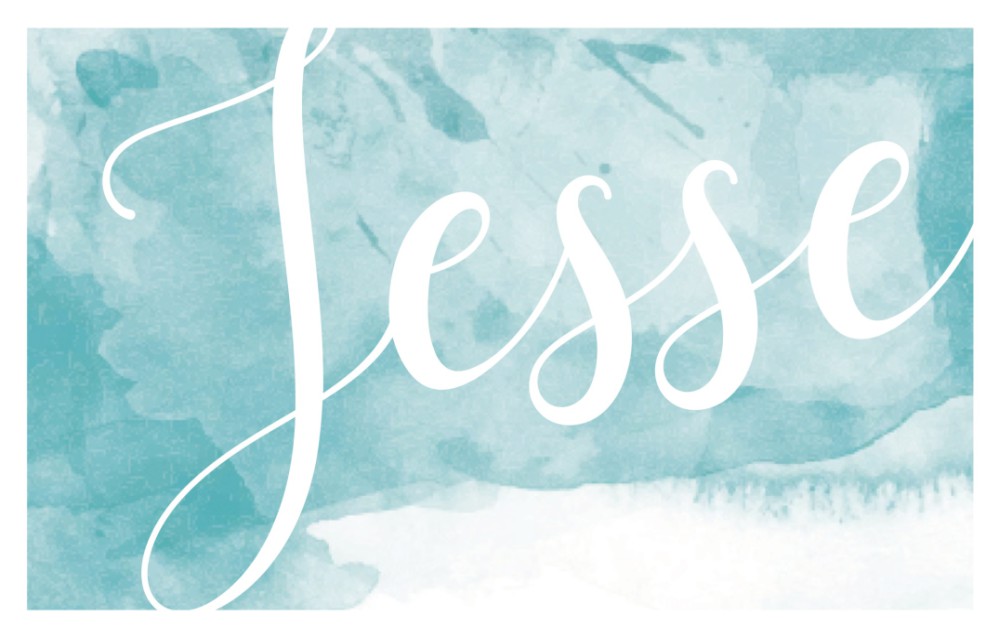 Romantisch waterverf geboortekaartje kalligrafie zoon