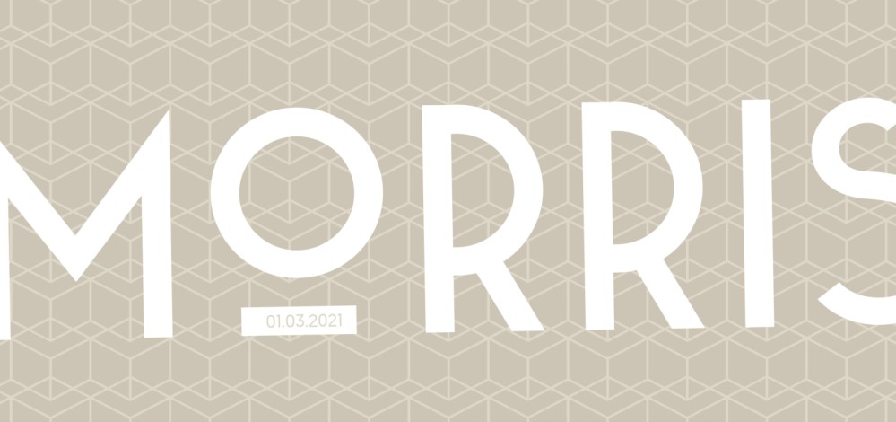 Stoer geboortekaartje patroon beige jongen