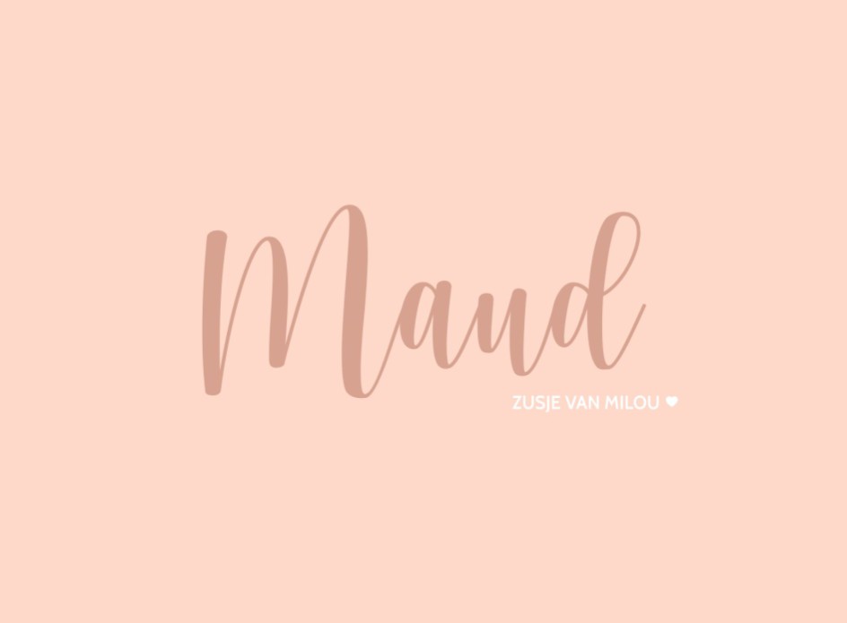 Ton-sur-ton geboortekaartje met rosé goudfolie