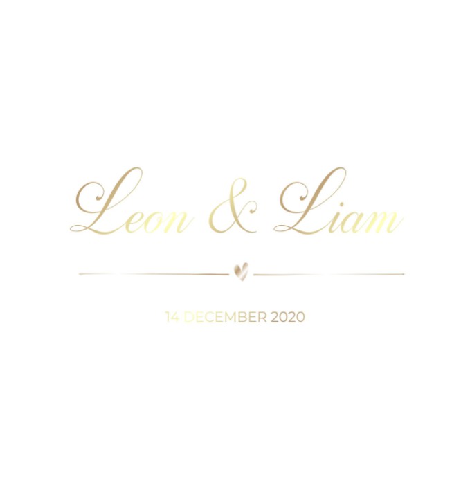 Tweeling geboortekaartje met goudfolie in minimalistische stijl