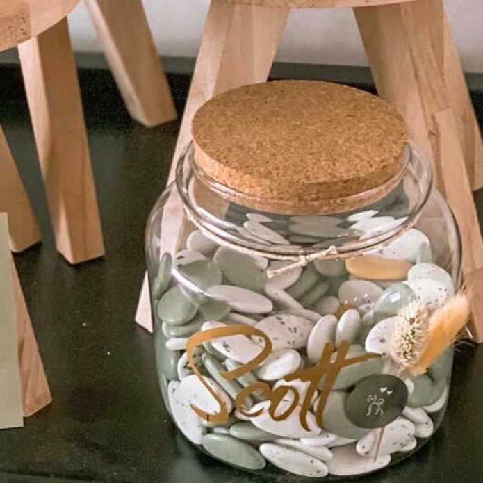 Vinyl naamsticker groot - lettertype