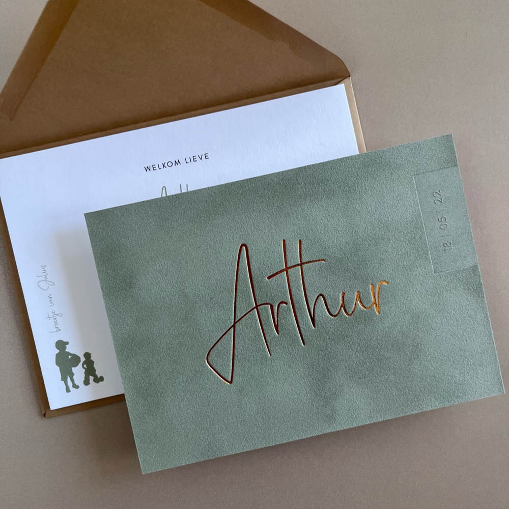 Geboortekaartje velvet