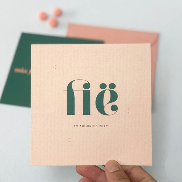 Fië is gedrukt in de druktechniek print