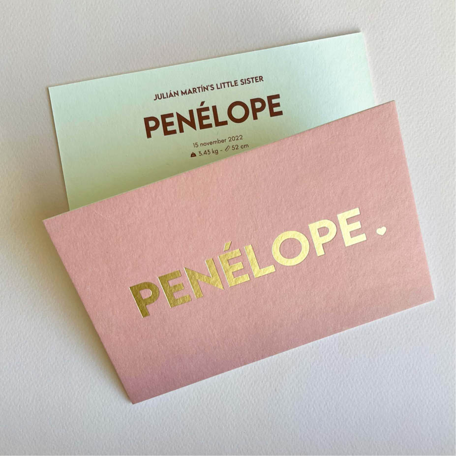 Multiloft 750gr + matte goudfolie | origineel kaartje Nora