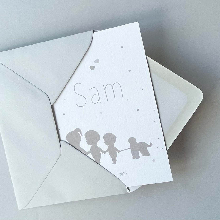 Structuurpapier + print | Origineel kaartje Novi